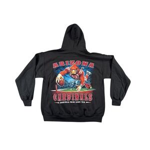 Majestic Arizona Cardinals Hoodie‎ Mens Large Black AOP Team Apparel Pride